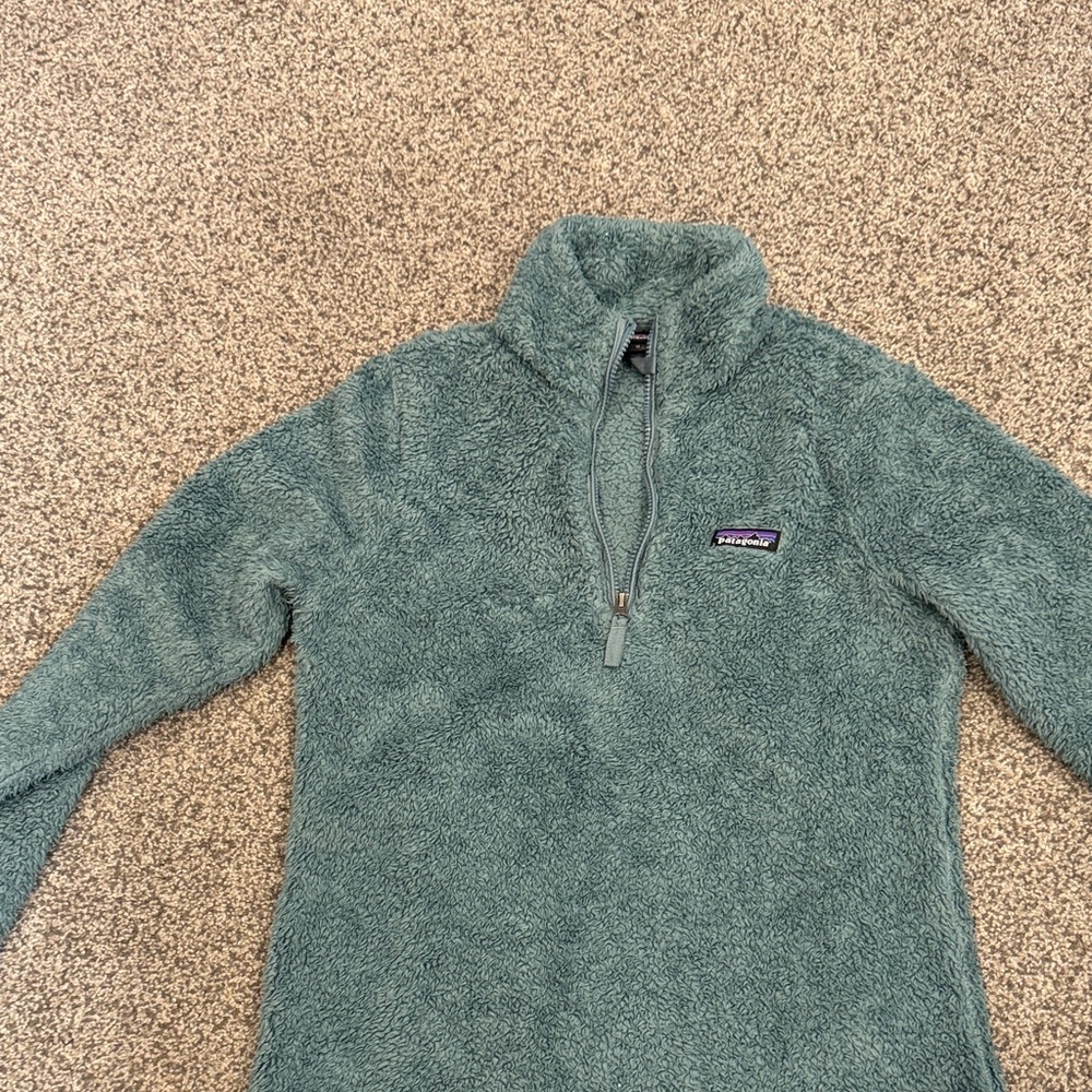 Patagonia Teal Plush Half-Zip Turtleneck Fleece